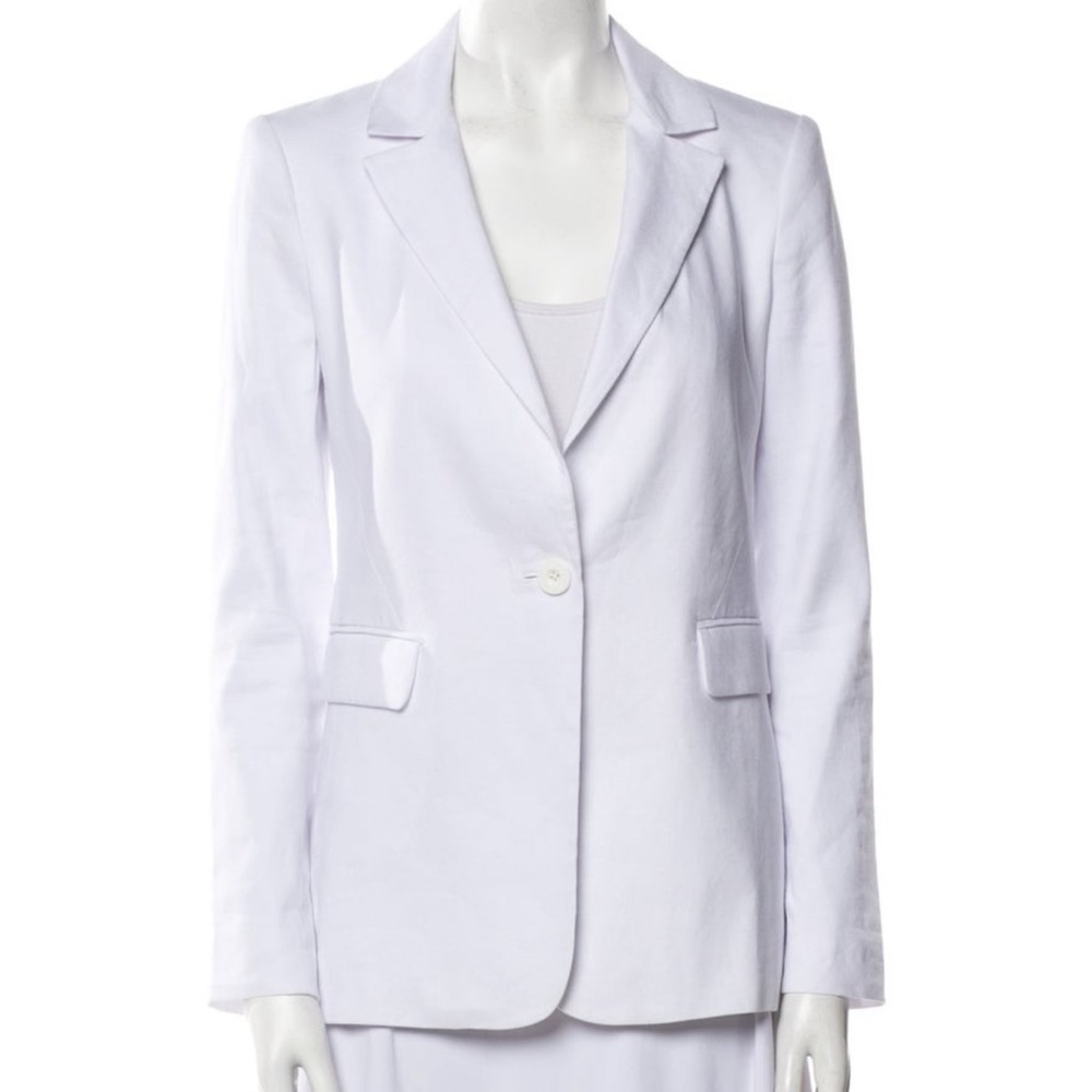 Alice + Olivia white linen blazer size 2 EUC